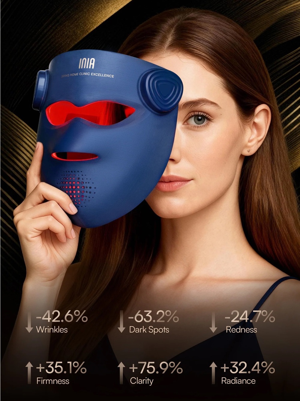 INIA GLOW 4D 940nm Dual NIR Wireless LED Mask